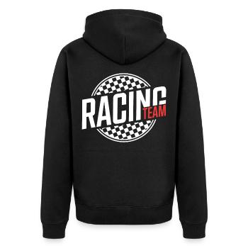 Racing team racer - Unisex Premium Organic Zip Hoodie - black - Back - Nico (187cm)