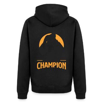 Designs de champ de cache-cache invaincu pour les campeurs - Veste à capuche bio Premium Unisexe - noir - Dos - Nico (187cm)