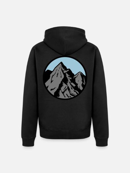 berge symbol - Unisex Premium Bio Zip Hoodie - Schwarz