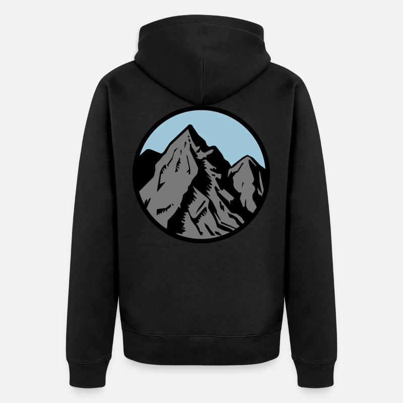 berge symbol - Unisex Premium Bio Zip Hoodie - Schwarz