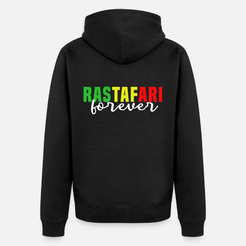 Rastafari pour toujours - Veste à capuche bio Premium Unisexe - noir