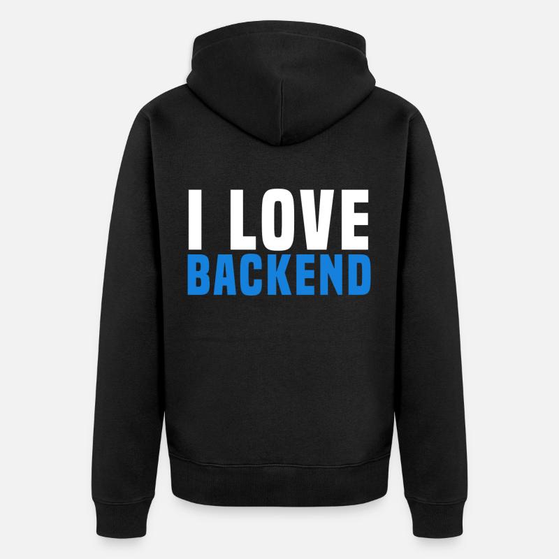 Backend programmieren - Unisex Premium Bio Zip Hoodie - Schwarz