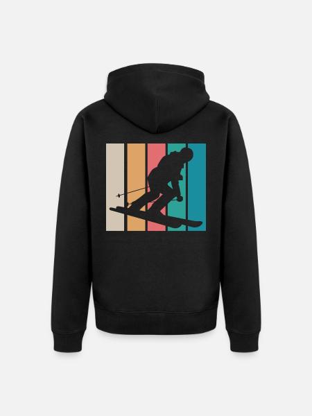 ski - Unisex Premium Organic Zip Hoodie - black