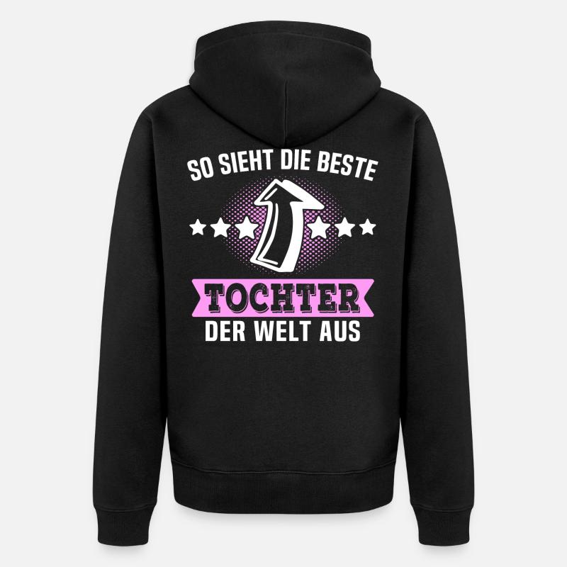 Beste Tochter Geschenk Spruch - Unisex Premium Bio Zip Hoodie - Schwarz