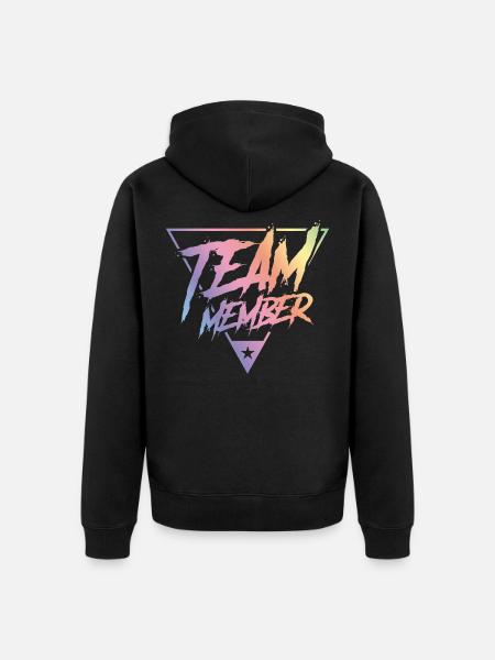 team member bunt - Unisex Premium Bio Zip Hoodie - Schwarz