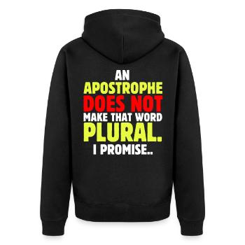 Jour de ponctuation professeur d'anglais grammaire grammaire - Veste à capuche bio Premium Unisexe - noir - Dos - Nico (187cm)