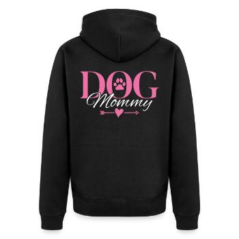 Hunde Mama Hundepfote Herz - Unisex Premium Bio Zip Hoodie - Schwarz - Hinten - Nico (187cm)
