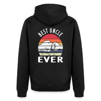 Best Uncle ever Patenonkel Onkel Taufpate Pate - Unisex Premium Bio Zip Hoodie - Schwarz - Hinten - Nico (187cm)