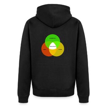 Architekt Architekten Architektur Bauzeichner - Unisex Premium Bio Zip Hoodie - Schwarz - Hinten - Nico (187cm)