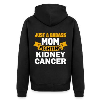 Nierenkrebs - eine knallharte Mutter im Kampf gege - Unisex Premium Bio Zip Hoodie - Schwarz - Hinten - Nico (187cm)