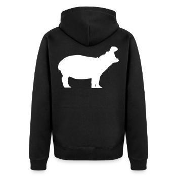 hippopotame silhouette hippopotame - Veste à capuche bio Premium Unisexe - noir - Dos - Nico (187cm)