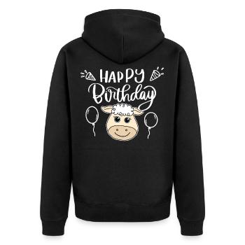 Sheep Birthday Happy Birthday Sheep Gift - Unisex Premium Organic Zip Hoodie - black - Back - Nico (187cm)