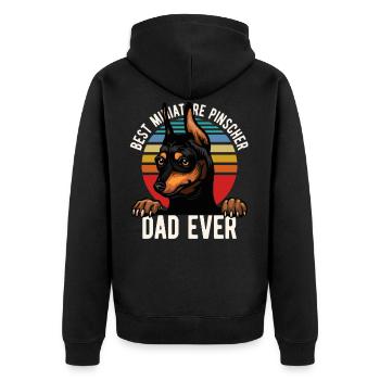Best Miniature Pinscher Dad Ever - Unisex Premium Bio Zip Hoodie - Schwarz - Hinten - Nico (187cm)