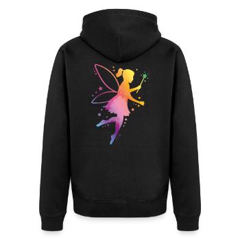 fairy elf colorful silhouette - Unisex Premium Organic Zip Hoodie - black - Back - Nico (187cm)