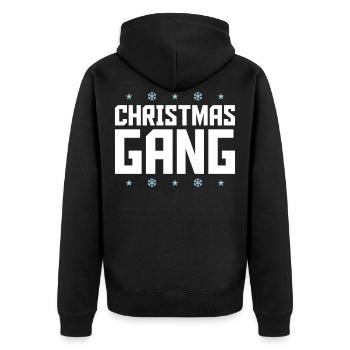 Christmas gang crew fête noël - Veste à capuche bio Premium Unisexe - noir - Dos - Nico (187cm)