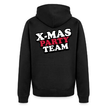 xmas party team weihnachten christmas - Unisex Premium Bio Zip Hoodie - Schwarz - Hinten - Nico (187cm)