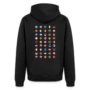 Flaggen der Länder Nationales Erbe Patriotisch Geb - Unisex Premium Bio Zip Hoodie - Schwarz - Hinten - Nico (187cm)