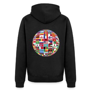 Flaggen der Länder Nationaler hispanisch-amerikani - Unisex Premium Bio Zip Hoodie - Schwarz - Hinten - Nico (187cm)