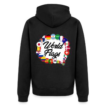 Drapeaux des pays Patrimoine national Ve patriotique - Veste à capuche bio Premium Unisexe - noir - Dos - Nico (187cm)