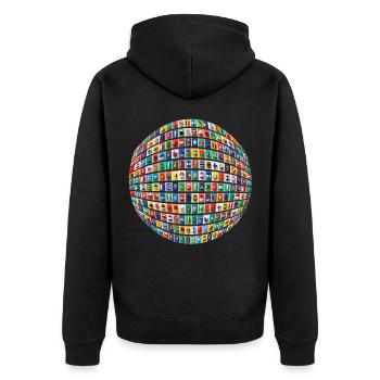 Drapeaux des pays Couleurs du monde patriotique national - Veste à capuche bio Premium Unisexe - noir - Dos - Nico (187cm)