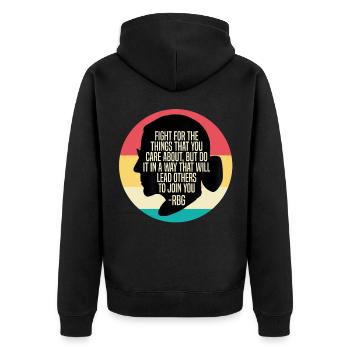 RBG Féminisme féminin notoire Ruth Bader Ginsbu - Veste à capuche bio Premium Unisexe - noir - Dos - Nico (187cm)