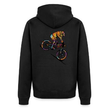 BMX MTB Mountain Bike Bicycle Road Bike Downhill - Unisex Premium Organic Zip Hoodie - black - Back - Nico (187cm)
