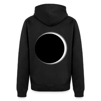 Mondfinsternis Mond Astronomie Apokalypse Galaxie - Unisex Premium Bio Zip Hoodie - Schwarz - Hinten - Nico (187cm)