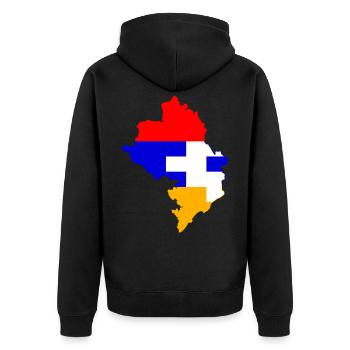 Drapeau de l'Artsakh Fort Haut-Karabakh Arménie Nati - Veste à capuche bio Premium Unisexe - noir - Dos - Nico (187cm)