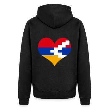 Drapeau de l'Artsakh Origine Fière Arménie forte #a - Veste à capuche bio Premium Unisexe - noir - Dos - Nico (187cm)