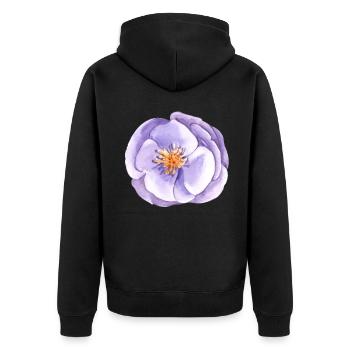 Watercolor flowery bridesmaid pink roses bridal natu - Unisex Premium Organic Zip Hoodie - black - Back - Nico (187cm)