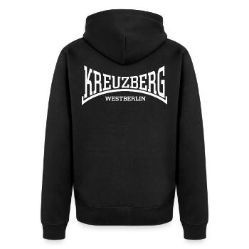 Kreuzberg Berlin-Ouest - Veste à capuche bio Premium Unisexe - noir - Dos - Nico (187cm)