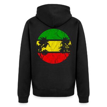 Reggae beach - Unisex Premium Organic Zip Hoodie - black - Back - Nico (187cm)