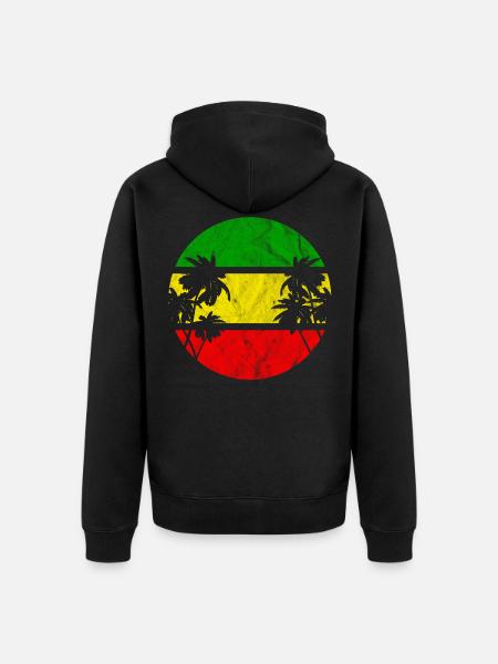 Reggae beach - Unisex Premium Organic Zip Hoodie - black