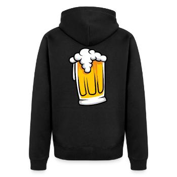 Beer Glass Symbol Comic - Unisex Premium Organic Zip Hoodie - black - Back - Nico (187cm)