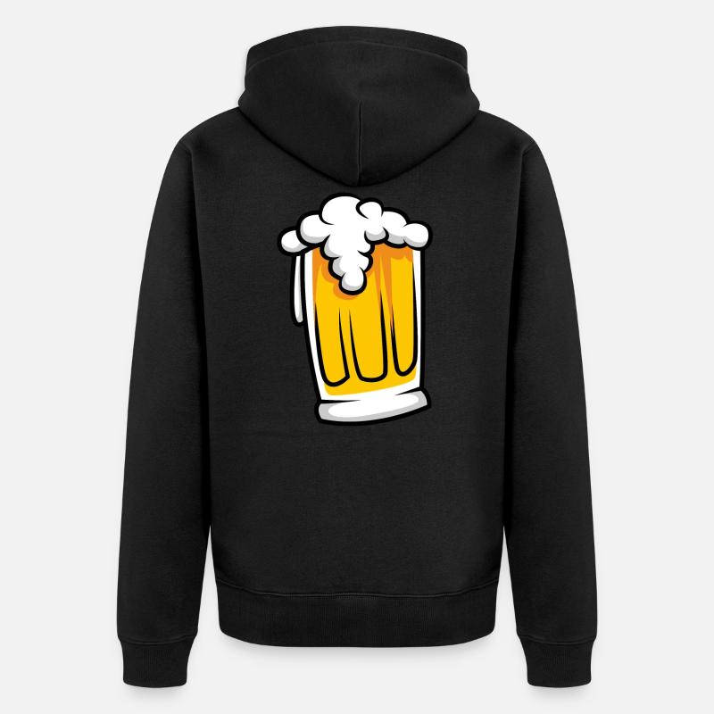 Bierglas Symbol Comic - Unisex Premium Bio Zip Hoodie - Schwarz