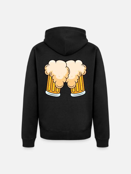 Bierglas Symbol Comic Bière - Veste à capuche bio Premium Unisexe - noir