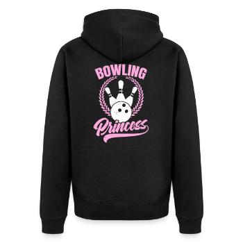 Retro Bowling Bowling Prinzessin Geschenk - Unisex Premium Bio Zip Hoodie - Schwarz - Hinten - Nico (187cm)
