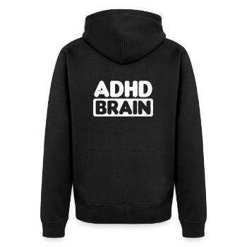 Cadeau de cerveau TDAH - Veste à capuche bio Premium Unisexe - noir - Dos - Nico (187cm)