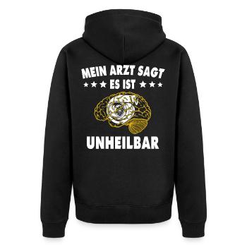 Turbolader Turbo Motor Tuning Geschenk - Unisex Premium Bio Zip Hoodie - Schwarz - Hinten - Nico (187cm)