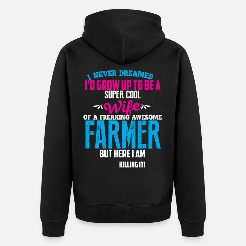 femme fermière super cool - Veste à capuche bio Premium Unisexe - noir