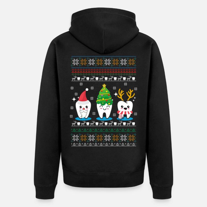 NOËL DES DENTS - Veste à capuche bio Premium Unisexe - noir
