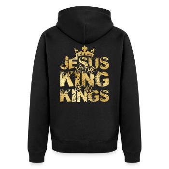 Jésus Roi Christ Roi - Veste à capuche bio Premium Unisexe - noir - Dos - Nico (187cm)