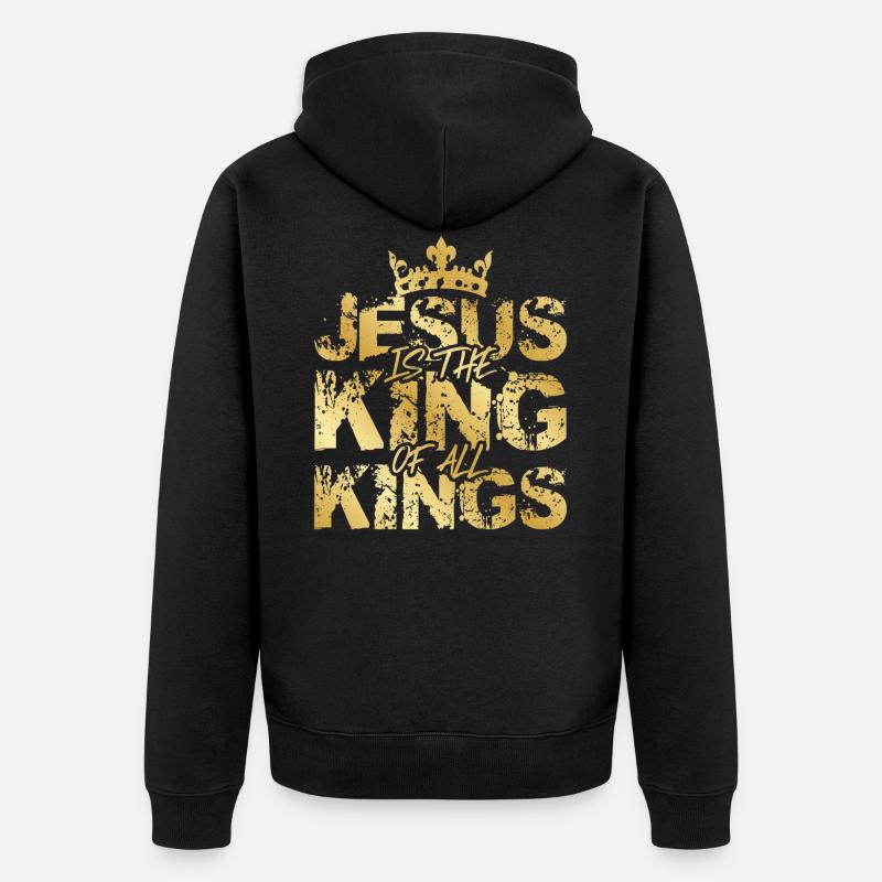 Jésus Roi Christ Roi - Veste à capuche bio Premium Unisexe - noir