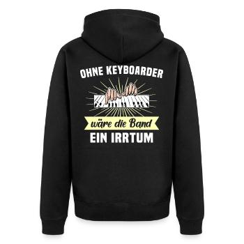 Keyboard Musiker Keyboarder Geschenk Band - Unisex Premium Bio Zip Hoodie - Schwarz - Hinten - Nico (187cm)