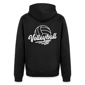 Équipe symbole de volley- - Veste à capuche bio Premium Unisexe - noir - Dos - Nico (187cm)