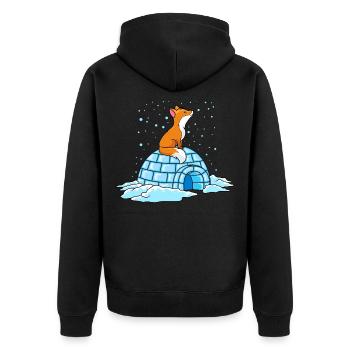 fox igloo winter ploar comic - Unisex Premium Organic Zip Hoodie - black - Back - Nico (187cm)