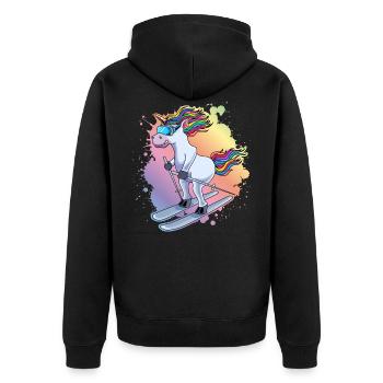 Piste de ski Einhorn Bunt Klecks - Veste à capuche bio Premium Unisexe - noir - Dos - Nico (187cm)