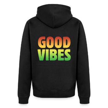 Vibrations positives Good Vibes Musique reggae Rasta - Veste à capuche bio Premium Unisexe - noir - Dos - Nico (187cm)