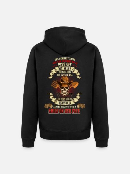 Verpiss meinen Frauenbauernschädel - Unisex Premium Bio Zip Hoodie - Schwarz