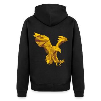 geometric eagle - Unisex Premium Organic Zip Hoodie - black - Back - Nico (187cm)